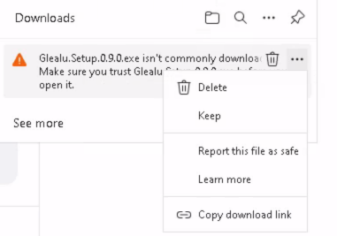 Windows Keep menu